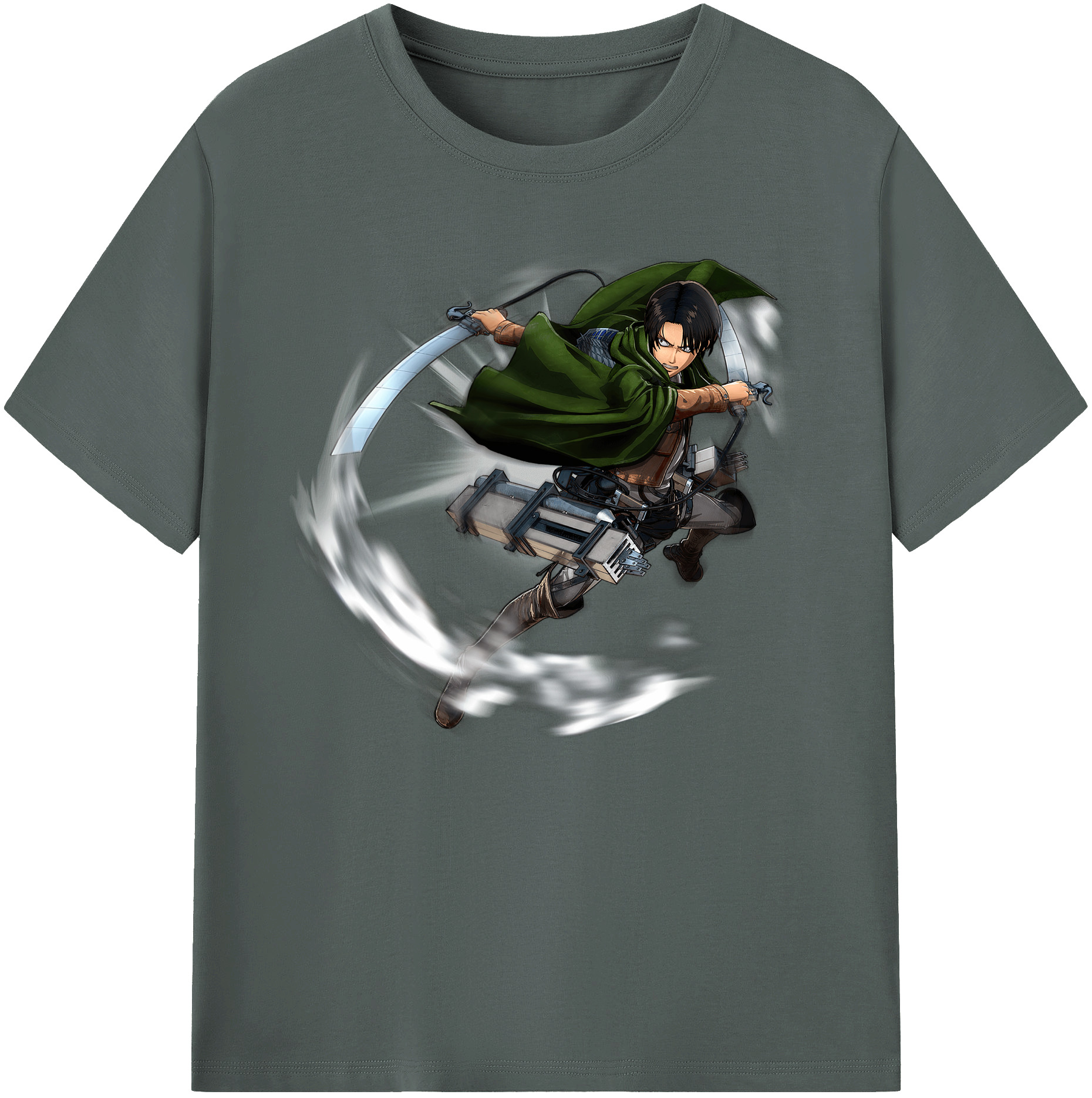 （画像用） 進撃の巨人 リヴァイ·アッカーマン Attack on Titan Levi Ackerman 綿100％ メンズ半袖Tシャツ｜肌触りやわらか＆通気性